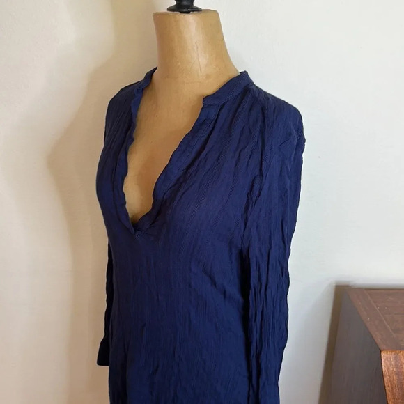 L Space sz S navy long sleeve viscose high low cover up great pre owned cond - Picture 2 of 7